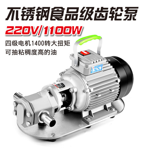 齿轮泵自吸不锈钢抽油泵高粘度机油柴油食用油220Vwcb380V电泵