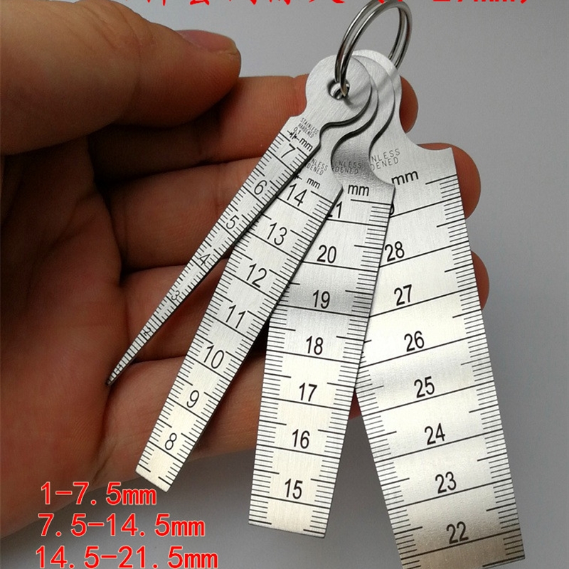 不锈钢间隙尺钢直尺锥形尺楔形塞尺三角孔尺孔径规高精度1-15