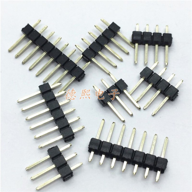 2.54aMM间距单排直插针1*2/3/4/5/6/7/8/10/12/15/20/40P单直排针
