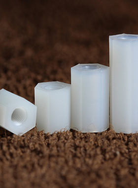 M2 Ma2.5白色双通尼龙柱六角隔离柱 PC间隔柱平头塑胶螺丝塑料螺