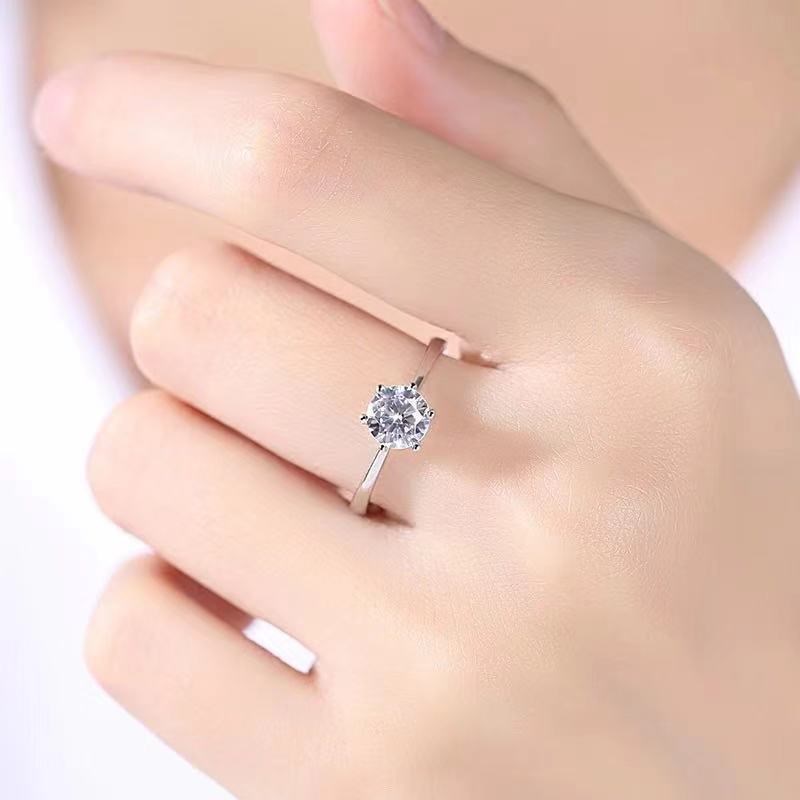 极速Moissanite Zircon Engagement Ring Open Ring Men Xand Wom