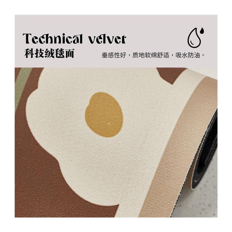 极速日式奶e油风厨房地垫家用防滑防油矽藻泥地毯可擦免洗吸水耐