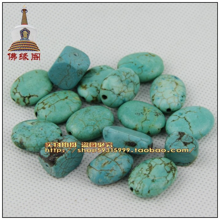 极速西藏天然绿松石佩戴脖子宝B石装藏一颗10元结缘佛珠手链