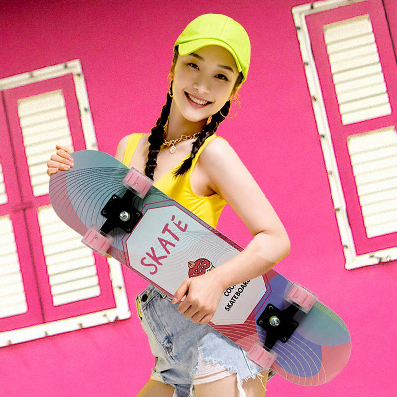 极速皮卡丘滑板3-12岁初学y者双翘板青少年成人新手精灵宝可梦4轮