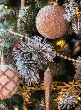 极速掬涵雪景球圣诞树吊球节日装饰挂饰摆L件道具商场橱窗场景活