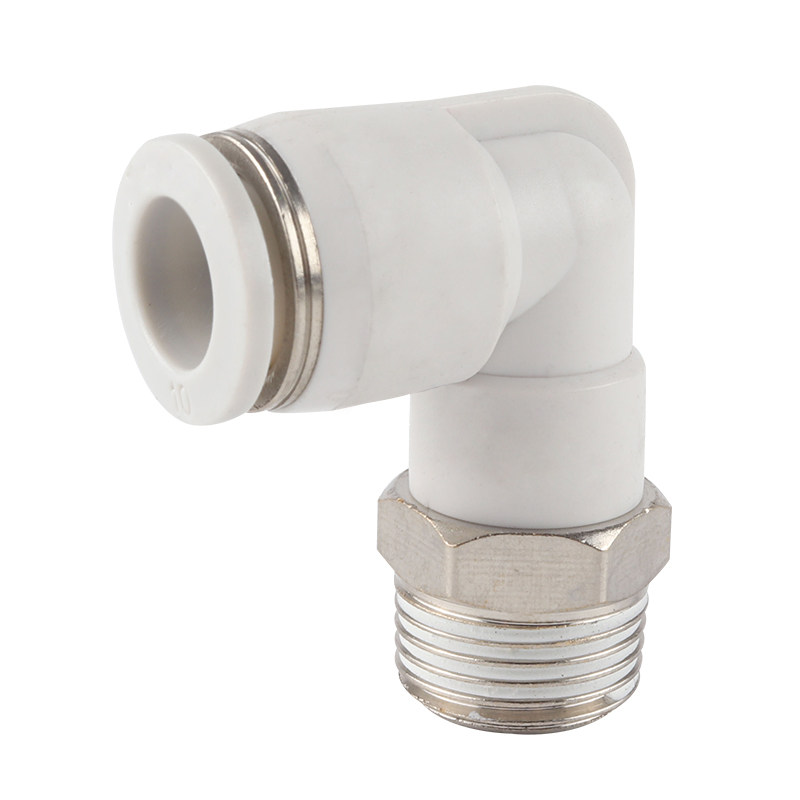 极速气y动气管接头快速快插塑料接头螺纹弯A头PL8-02/4-M5/6-01/1