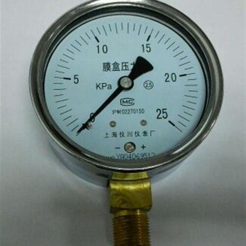 新品膜盒表 微压力计 YE-100 直径100mDm 压力 25kpa 螺纹m20x1.5
