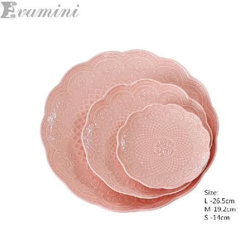 极速Rose Lace jWestern Food Plate Dessert plate bone china
