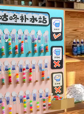 新品幼儿园主题区k角区域活动中心墙面布置装饰材料喝水记录管学