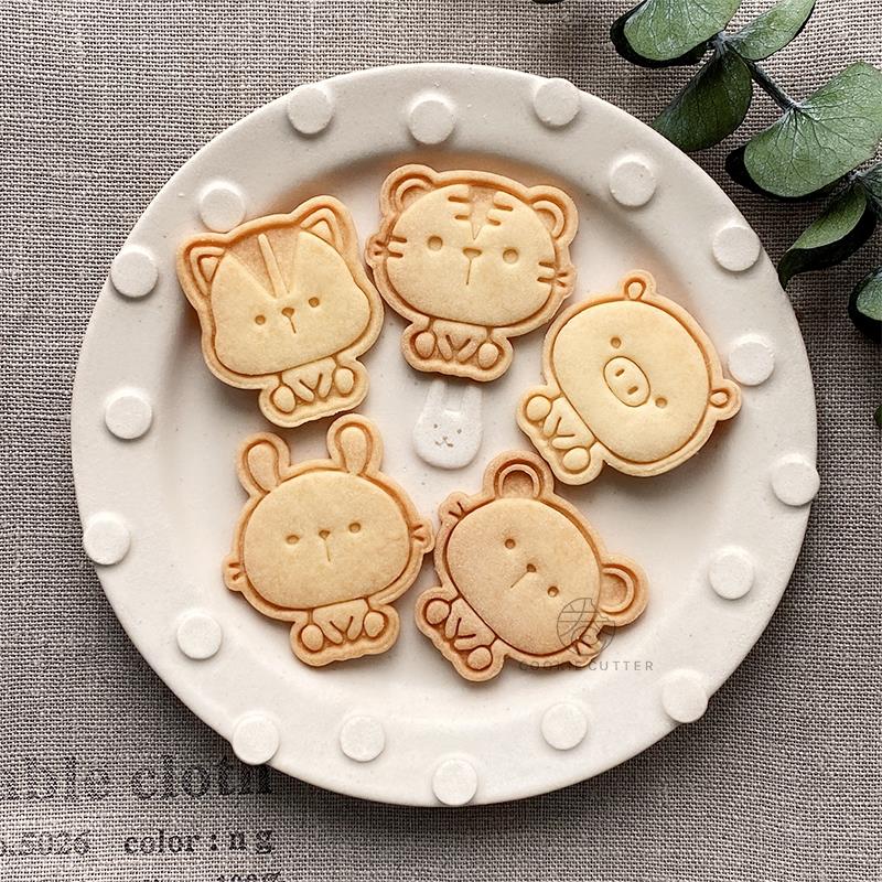 新品迷你小d可爱卡通动物饼干模具 小猪老虎兔子小狗亲子曲奇烘焙