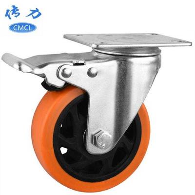 极速4寸万向轮演艺器械设备滚轮工业脚轮直径100mmU展示架带锁转