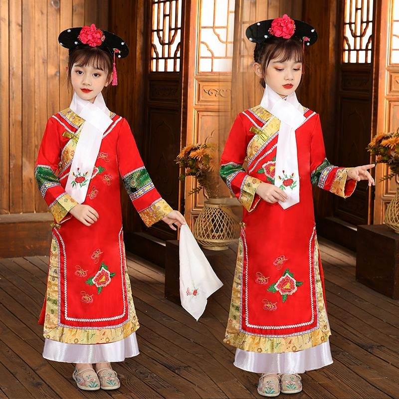 极速格格服女童六一演出服有一个姑娘清朝服装儿童V古装满族旗服