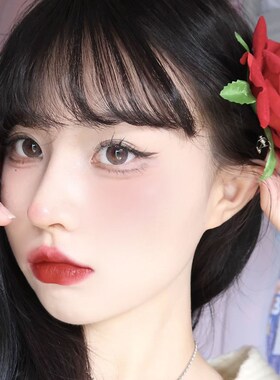 新品海边度假头花发o夹网红拍照写真头饰红色玫瑰花朵发卡表演道