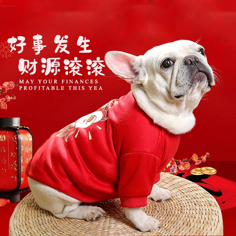极速猫咪衣服拜年服n冬季防掉毛新年衣服宠物狗狗衣服加绒保暖过