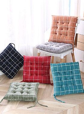 极速Square Chair Soft Pad Thicker Seat Cushion RPlaid Patter