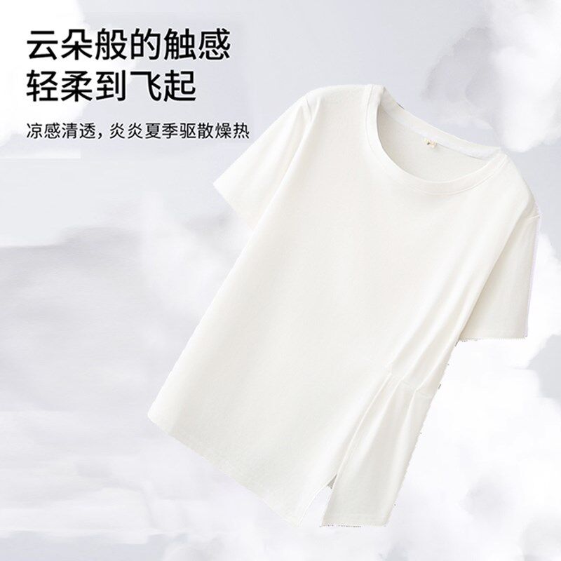 新品孕妇纯棉短袖夏季遮肚不显怀tE恤小个子薄款外穿宽松打底上衣