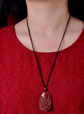 极速易运阁无金属2023男女十二生肖守I护吊坠守护神高纯度朱砂吊