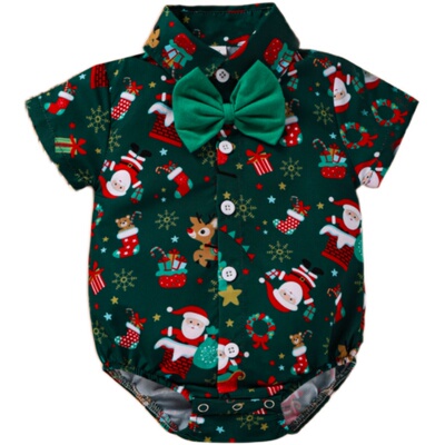 新品Baby Boys Xmas  Party Clothes BowTieN Romper Outfits耶诞