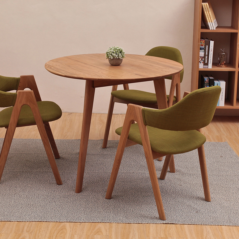 极速北欧纯实木餐桌简约圆桌餐桌椅组合咖啡厅办公室洽.谈桌椅阳
