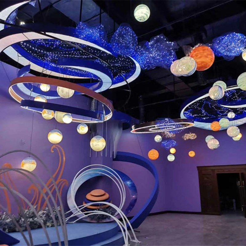 极速婚庆道具悬吊式天q花板星球灯太阳系九八大行星灯月球星空吊