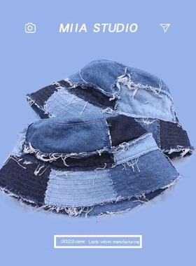 极速Japacnese niche designer beggar style denim stitchiBYYng