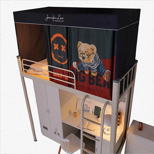 极速大学生宿舍床帘蚊帐一体式上下铺通I用寝室上铺加厚遮光窗帘