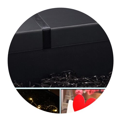 新品Black large gift box rectangular empty box gift Wshoe bo
