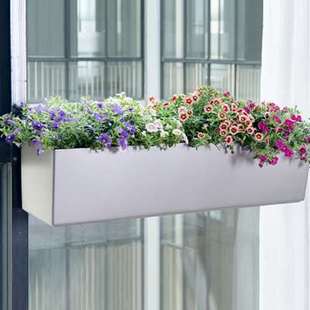 极速挂在窗户f上的花盆阳台窗户花架窗沿挂式花盆长方形窄窗户卡