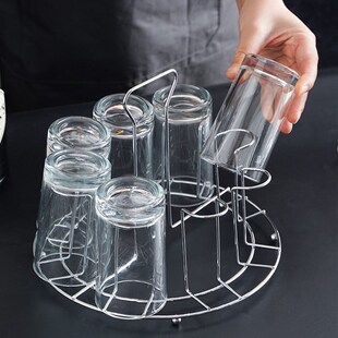 极速桌子上放水杯的置物架玻璃y杯架子沥水杯架餐桌上收纳创意倒