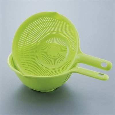 极速plastic long handle rice zcolander strainer filter green