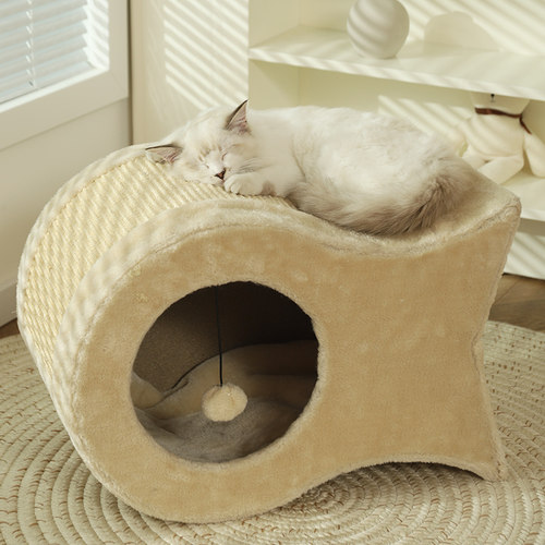 新品猫窝冬e季保暖猫屋封闭式猫房子四季通用宠物用品冬天猫抓板