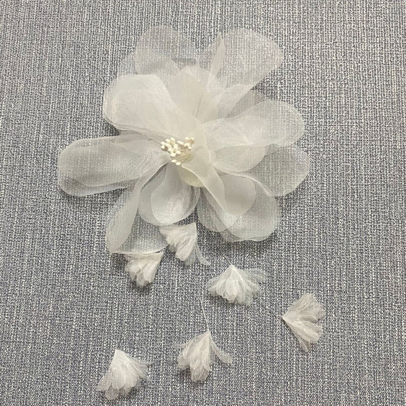 欧根纱立体 DIY 花边吊须流苏花朵 ins 演出服窗帘装饰自带别针