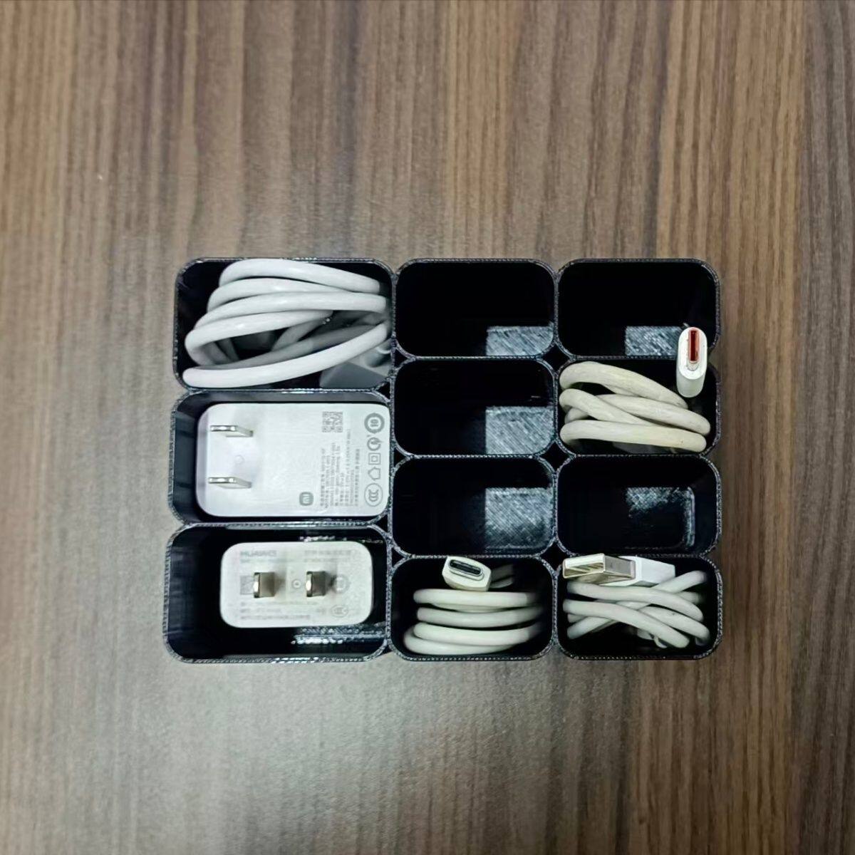 桌面线材收纳盒三d打印数据线整理收纳器具