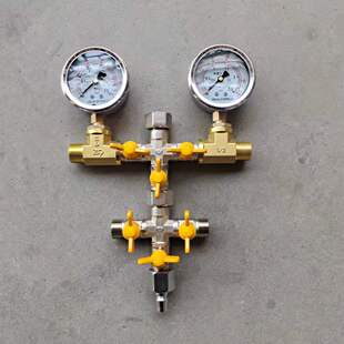 测漏水专用水气两用打压表四通打压表25个压力四通压力表