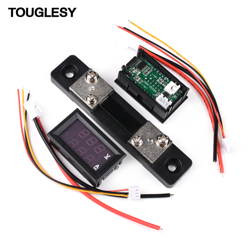 DC0-100V直流电压电流表头 1A 10A 50A 100A 双显示双色数字数显