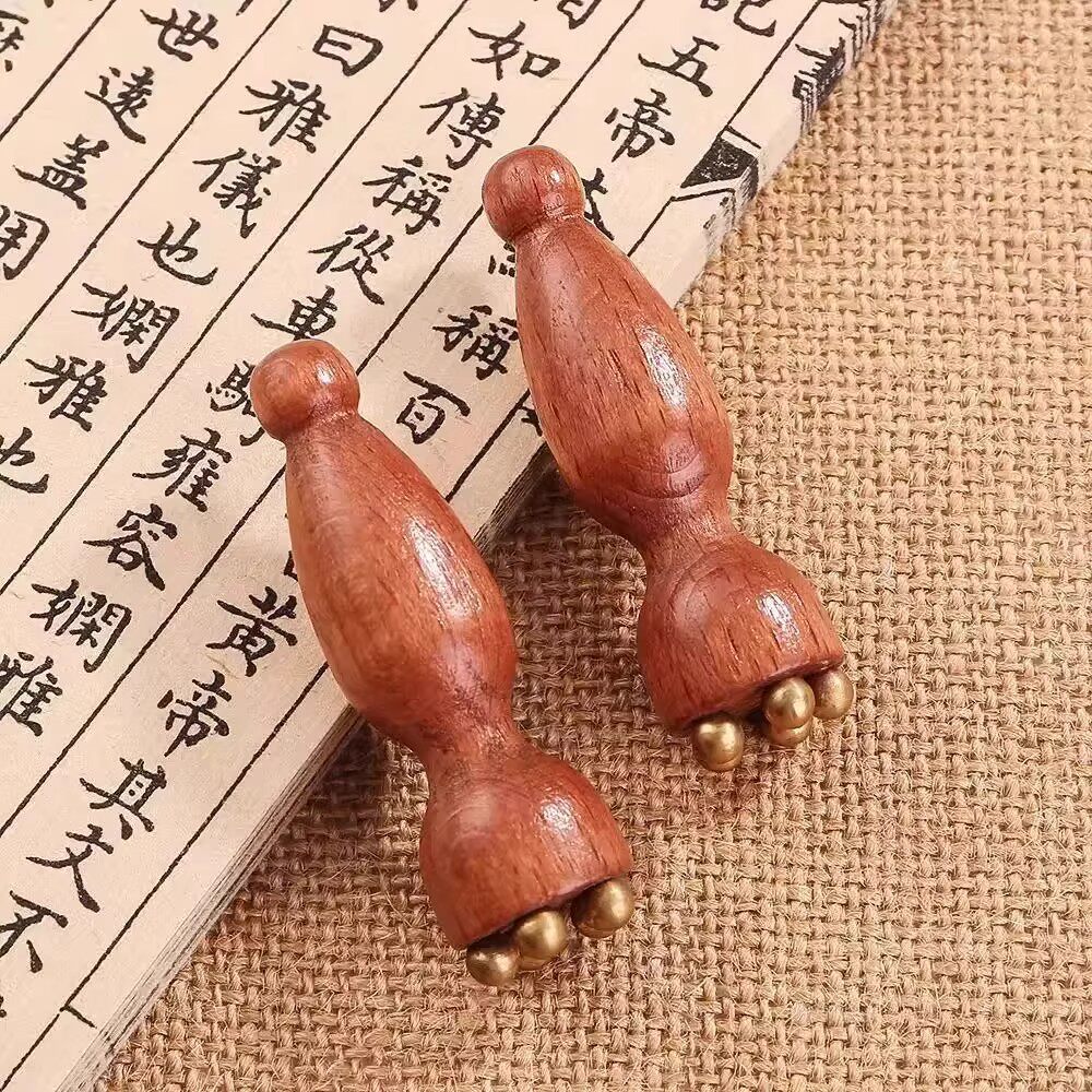 养生馆推荐小莲蓬铜珠按摩器提拉脸部眼皮朱雀三啄眼角皱纹经络棒