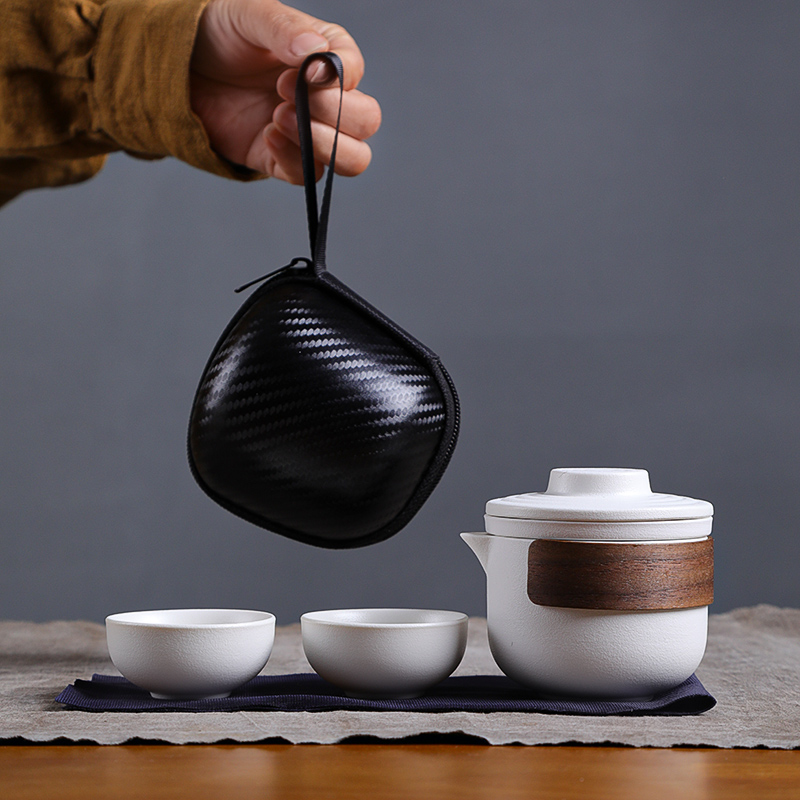 旅行茶具小套装便携式户外露营旅游泡F茶壶茶杯一S壶二杯随身快客
