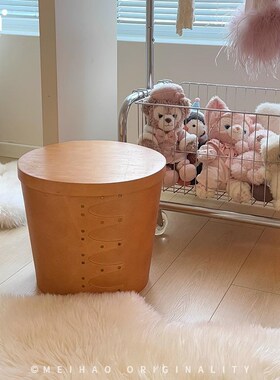 夏克盒覆古收纳盒craster小众圆形收纳J筐高颜值床头柜实木中古in