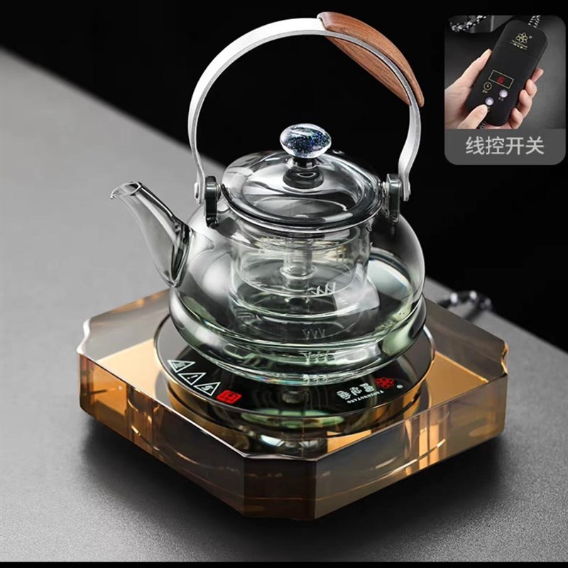 陶总堂黑晶炉煮茶茶器家用玻璃泡茶炉E烧水泡茶茶壶茶具水壶套装