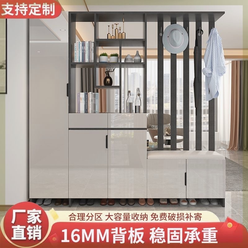 定制玄关柜一体屏风隔断客厅鞋柜现代简约入户进门轻奢置物酒柜