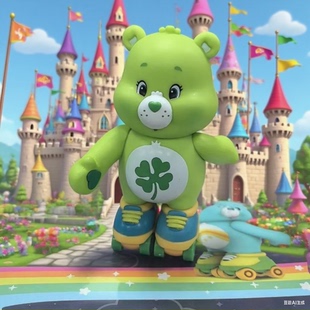 正品CareBears爱心小熊溜冰熊盲盒可爱治愈系潮玩摆件生日礼物