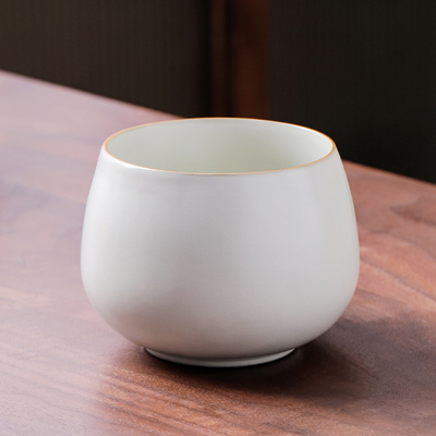 汝窑茶渣缸废水缸茶洗中式复古笔洗茶杯陶瓷禅意水盂家用茶道配件