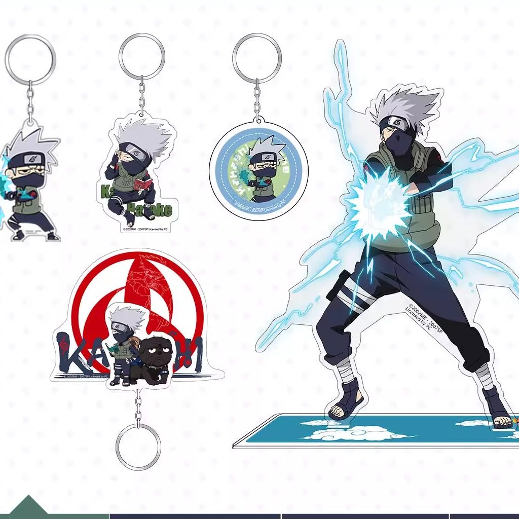 喵喵现货正版火影忍者官方 卡卡西周边动漫合集钥匙扣立牌合影卡c