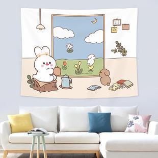 爆款可爱ins卡通背景布墙布挂布租房好物客厅卧室改造床头装饰布