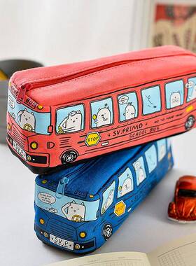 爆款SV07-672普里诺巴士笔袋大容量女生文具袋小学生用笔盒男