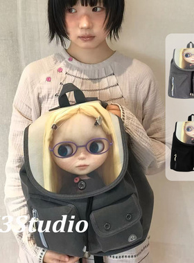 coyseio联名blythe卡通娃娃印花双肩包女可爱背包书包