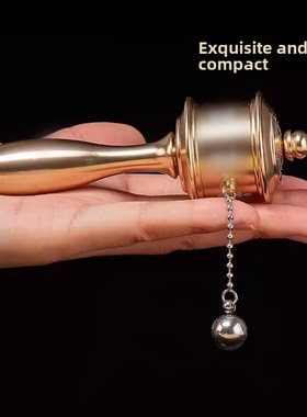 藏式手转金轮铜化金桶q激光雕刻迷你观音六字藏式小号手转转轮