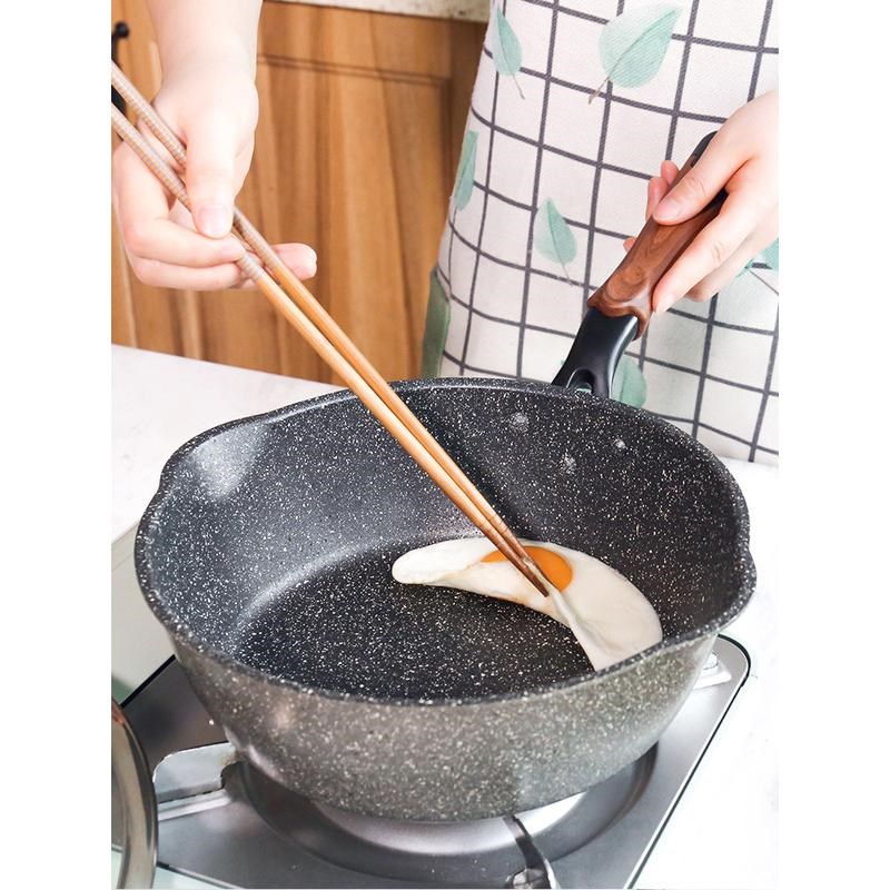 F2CZ麦饭石炒锅加厚深不粘锅平底锅煎锅炒菜锅煮T炖多用锅家用小