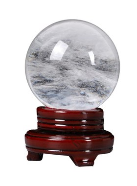水晶球天然透明原石红黄白粉水晶球进门客厅家居玄.关开业摆件