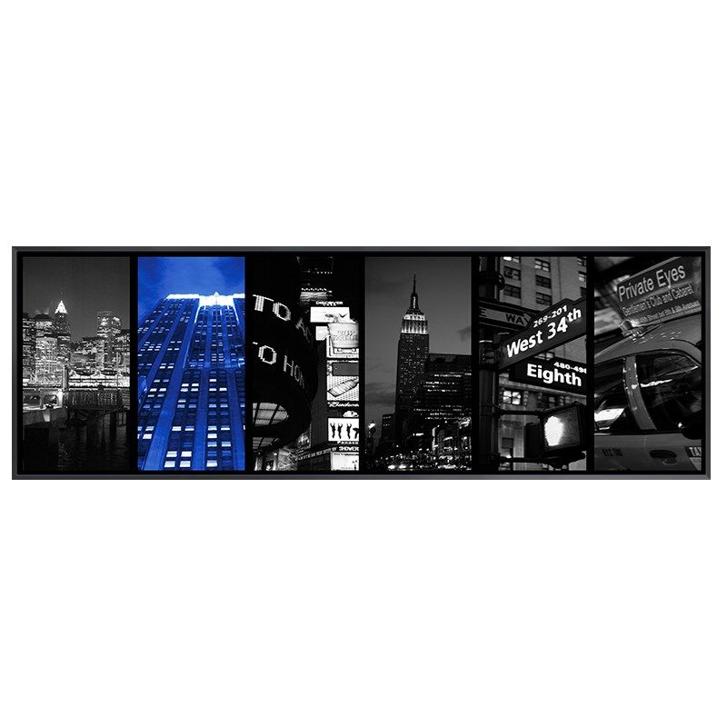 网红代简纽约客厅装饰画横幅筑黑白卧约城市建室壁画沙.现发背景,家居饰品,现代装饰画,淘宝优惠券,粉丝福利购,淘宝优惠卷